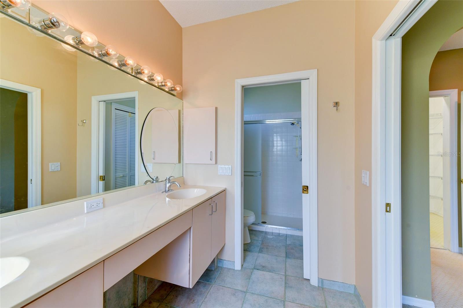 Main bathroom with double vanity
