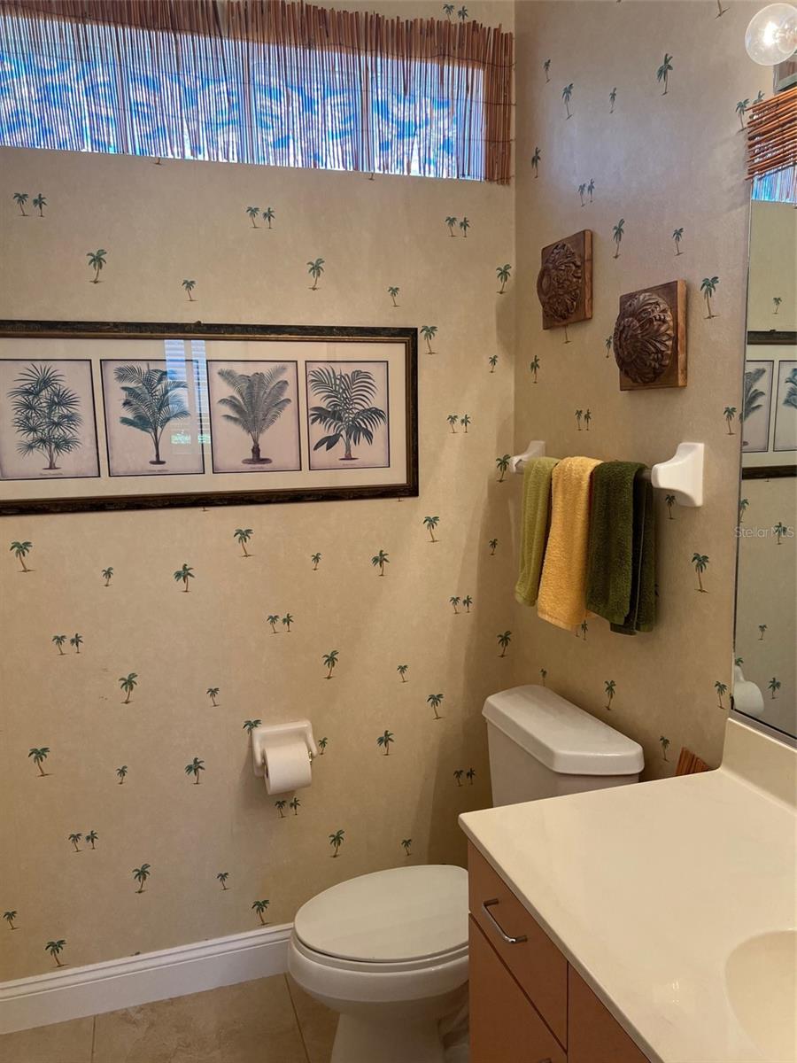 Guest bathroom with a window to admit more light