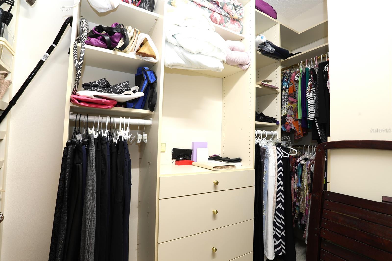 One Wakin closet with closet system.