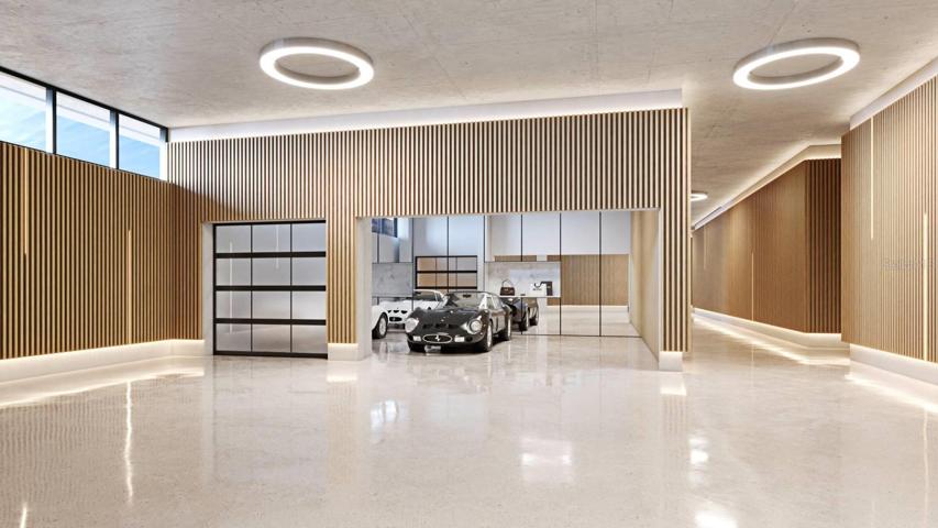 with each residences 1 and 2 car enclosed garages may be purchased separately. 3 car enclosed garages are included with the the penthouses.