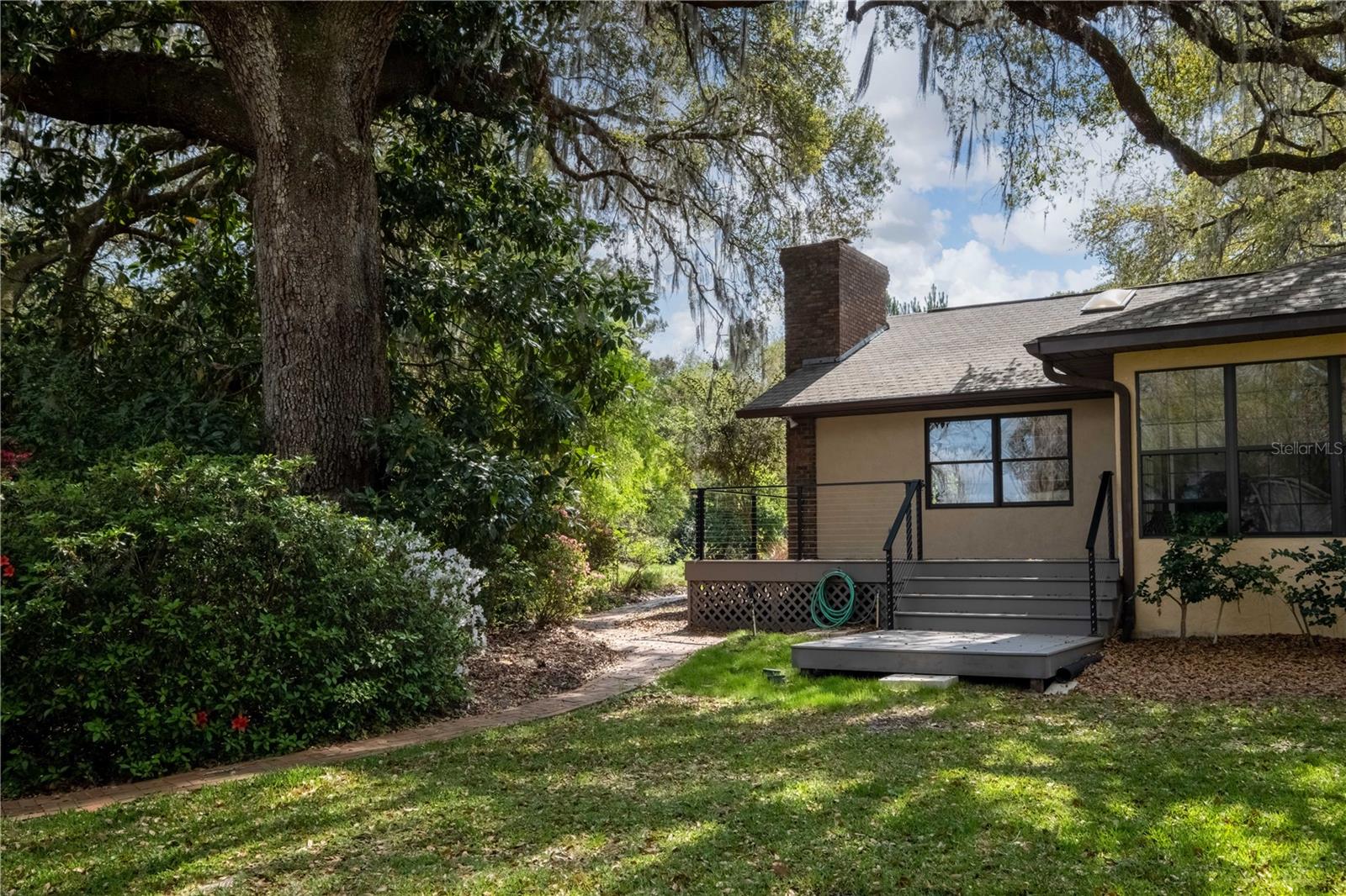 Side of house with Trex deck