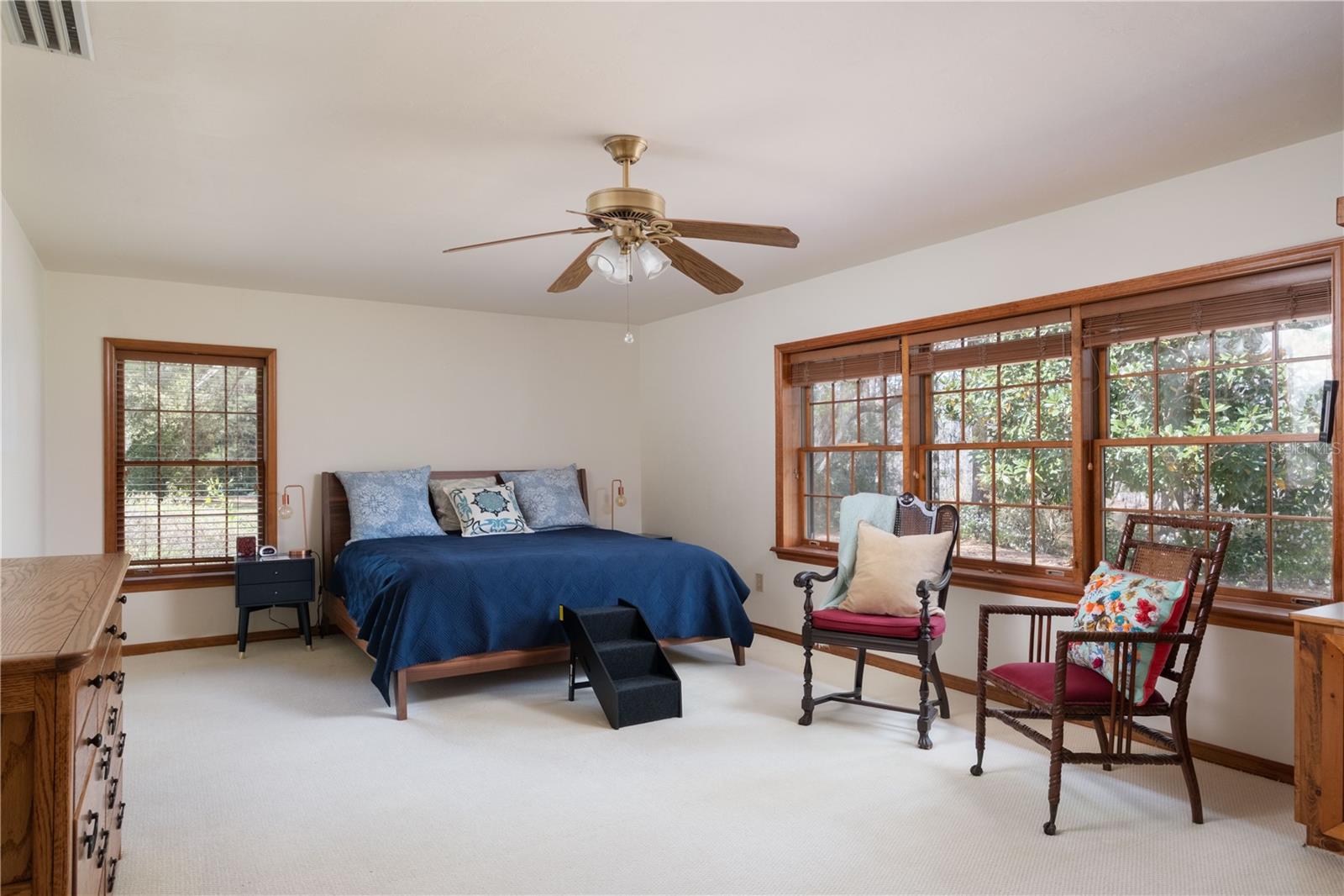 XL primary bedroom with view to lake