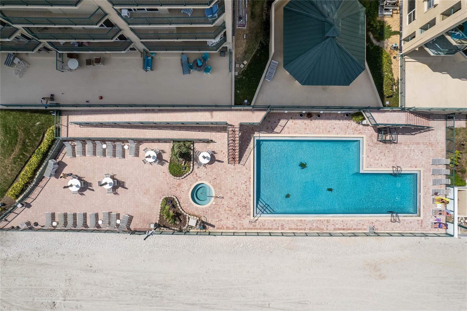 Aerial view of pool 1 area.