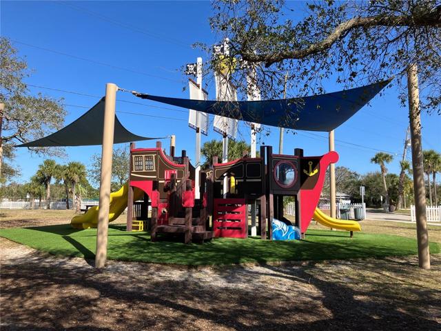 Pirate-ship themed playground for the children.