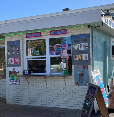 Ice cream shop by the playground.
