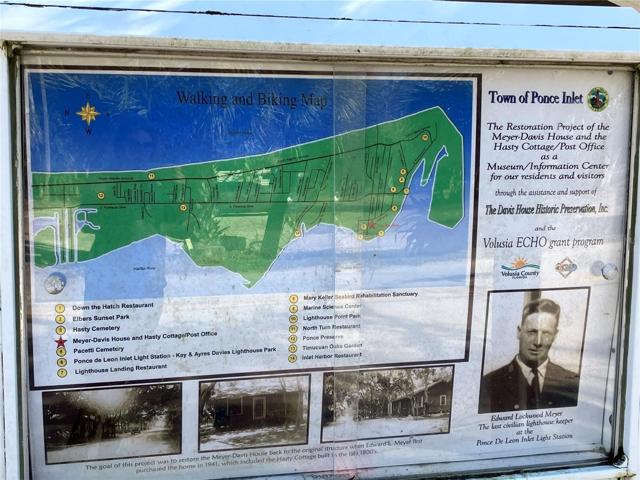 Walking map of Ponce Inlet found outside the historical museum.