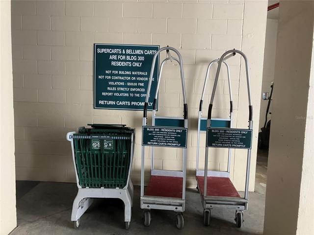 Convenient carts for unloading.