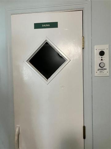Tower 1 Sauna in gym.
