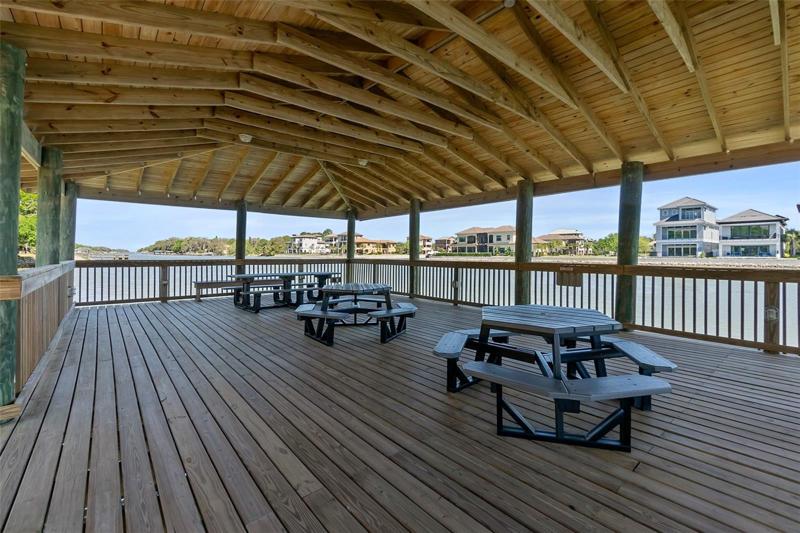 tables in gazebo area