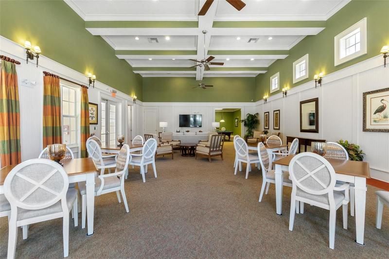 entertainment room in clubhouse includes pool table