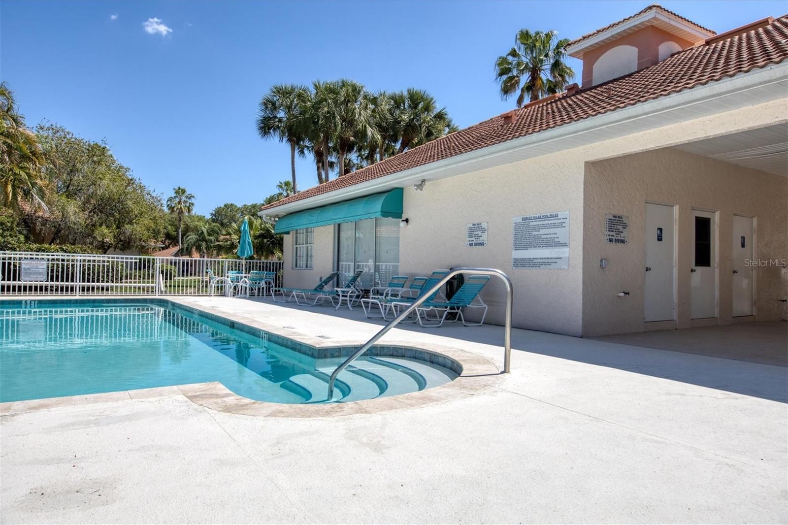 Community pool and clubhouse for villa residents only