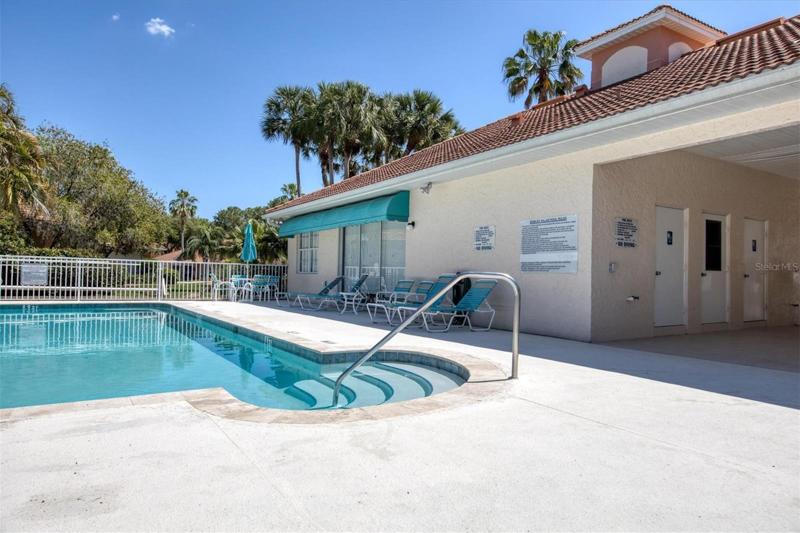 Community pool and clubhouse for villa residents only