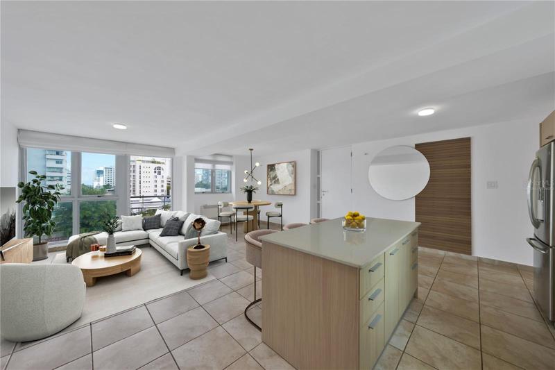 Kitchen and Living Area | Virtually Staged
