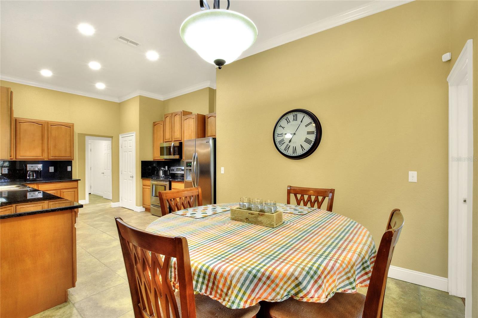 Kitchen and eat in kitchen area. 