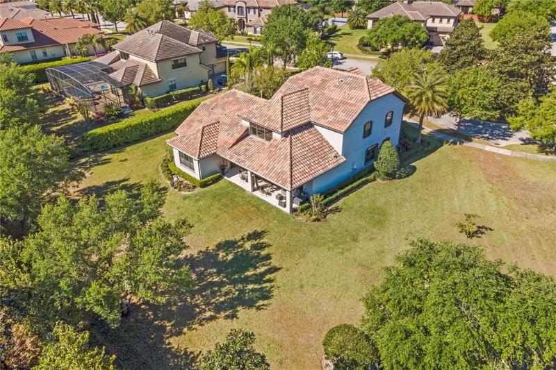 View of rear corner - ready to customize your own back yard pool paradise.