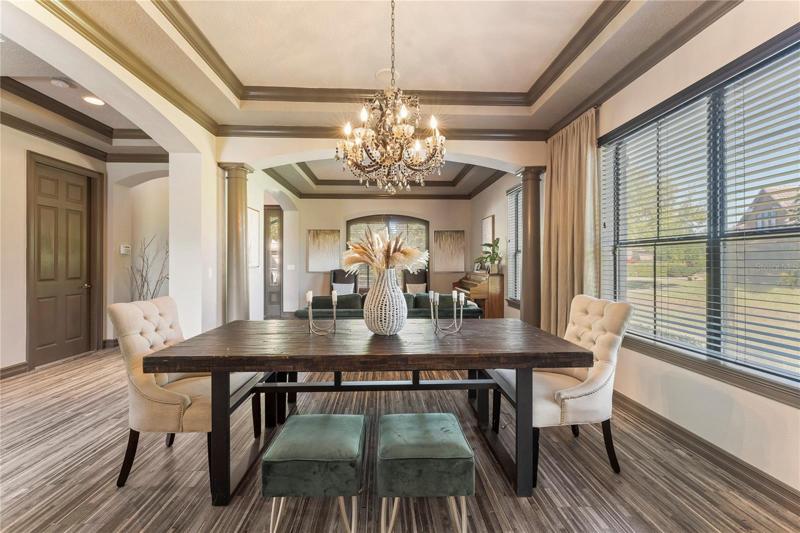 Angled View of Living Room / Dining w/ Front Entry
