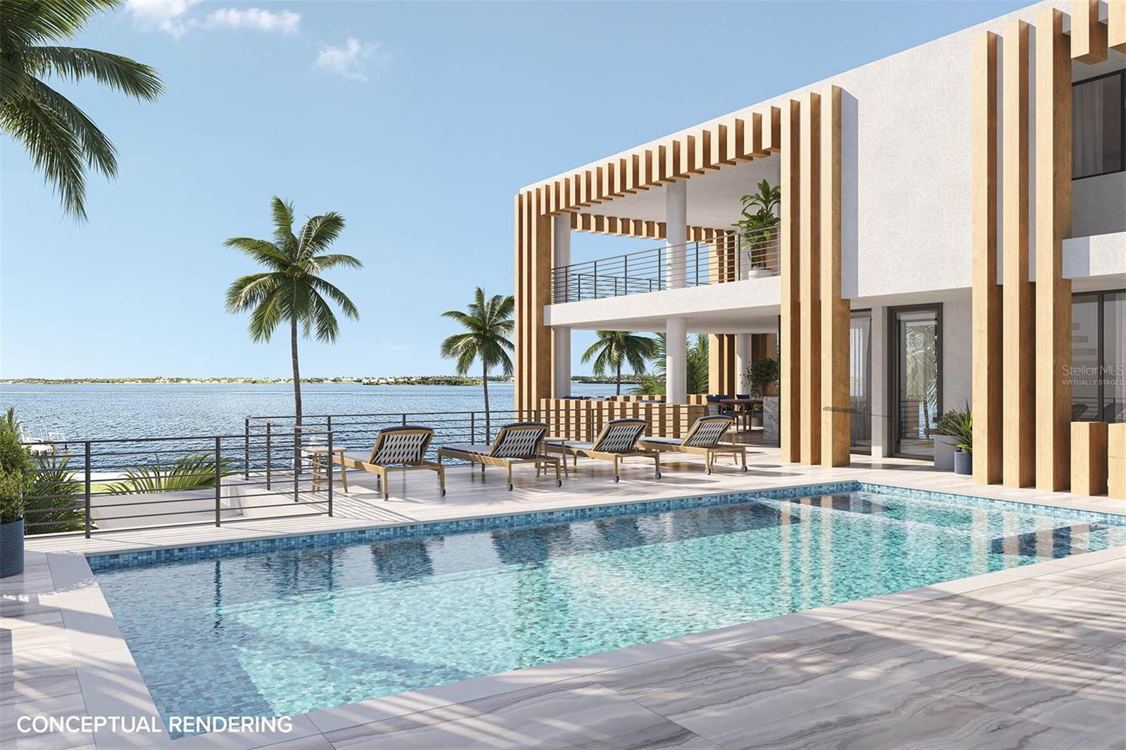 Pool View - Rendering - Virtually Staged