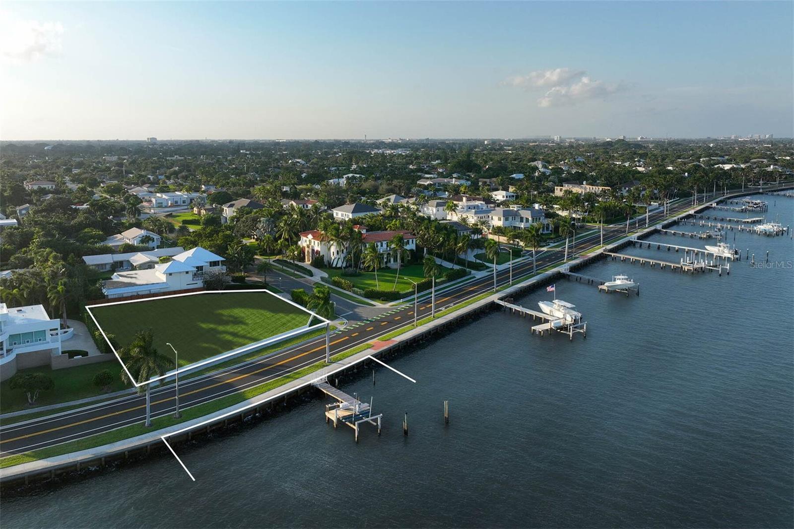 Waterfront Aerial Of City Of West Palm Beach &amp; Intracoastal Waterway