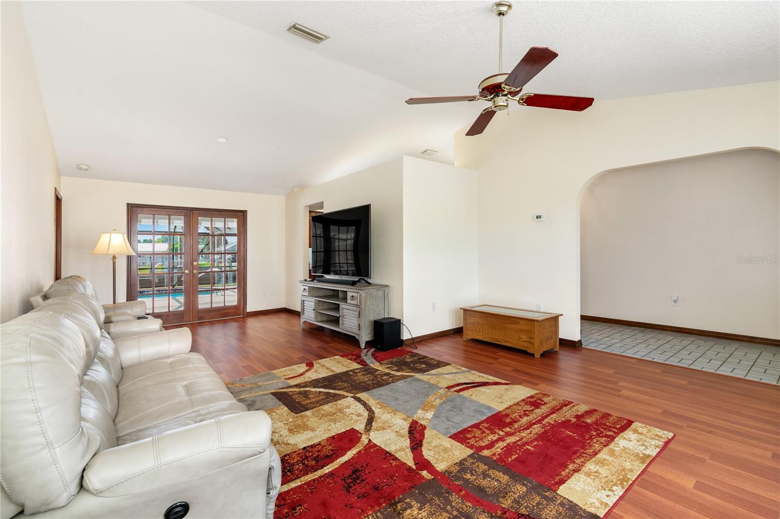 Corner view of Living room and Dining room
