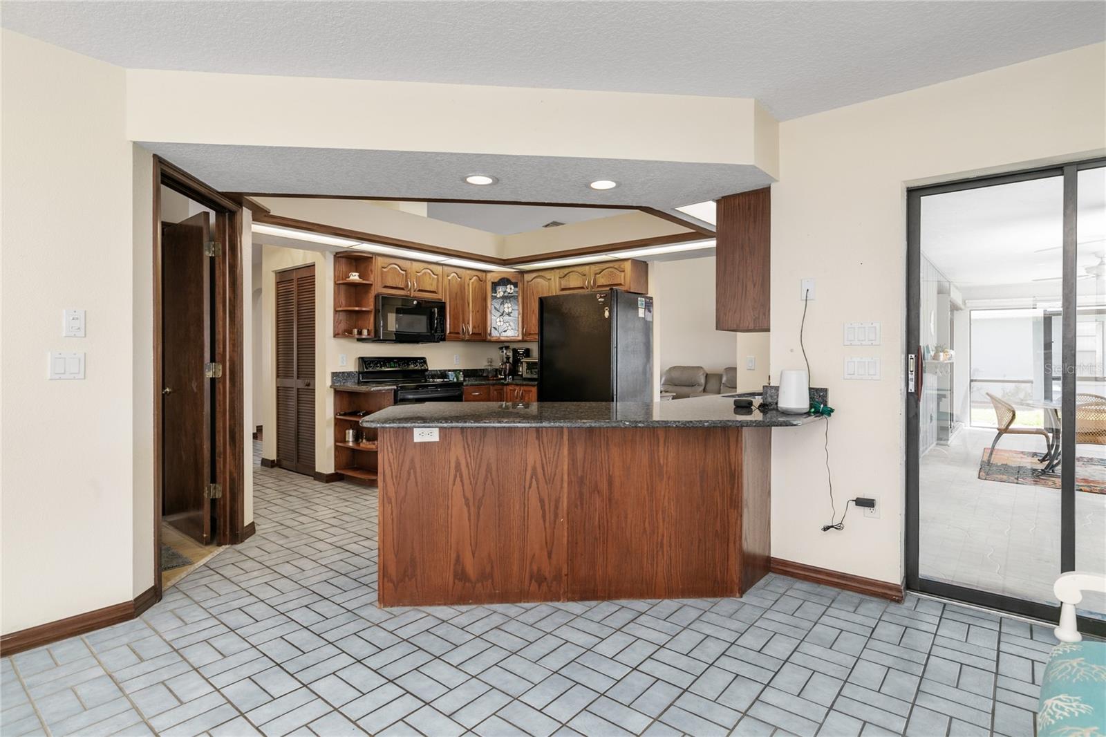 View of Kitchen and Dinette area from Family room