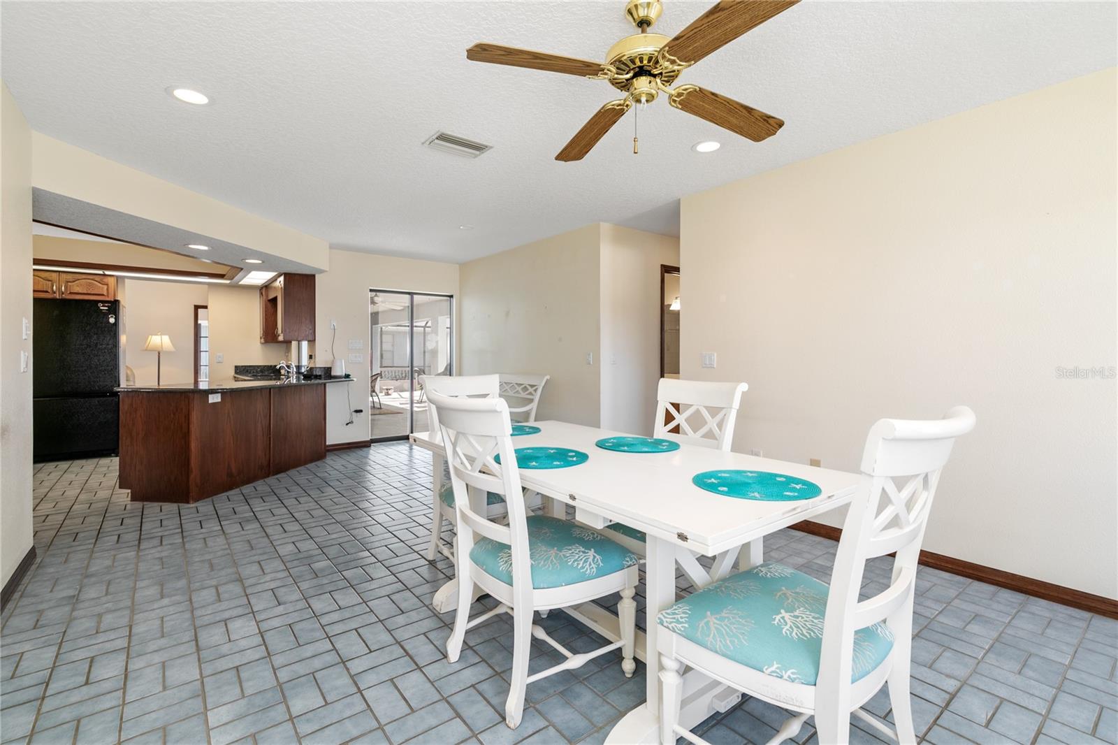 Exit view of Family room, used as a dining room
