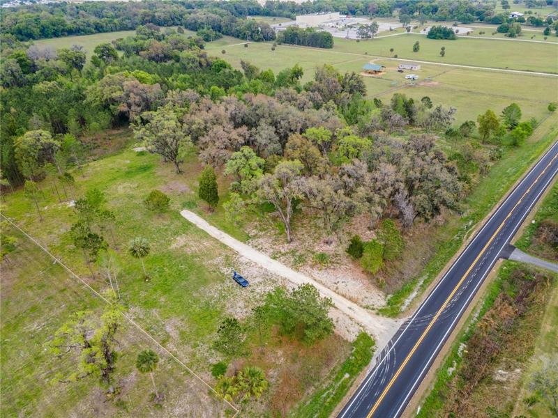 Aerial View of driveway and frontage off HWY 318