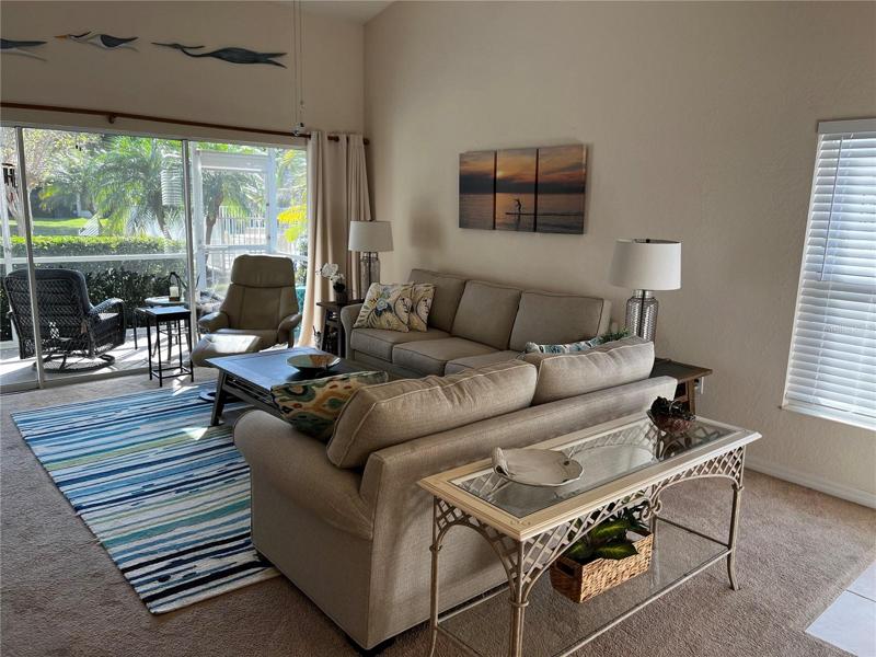 Living Room with views into the lanai