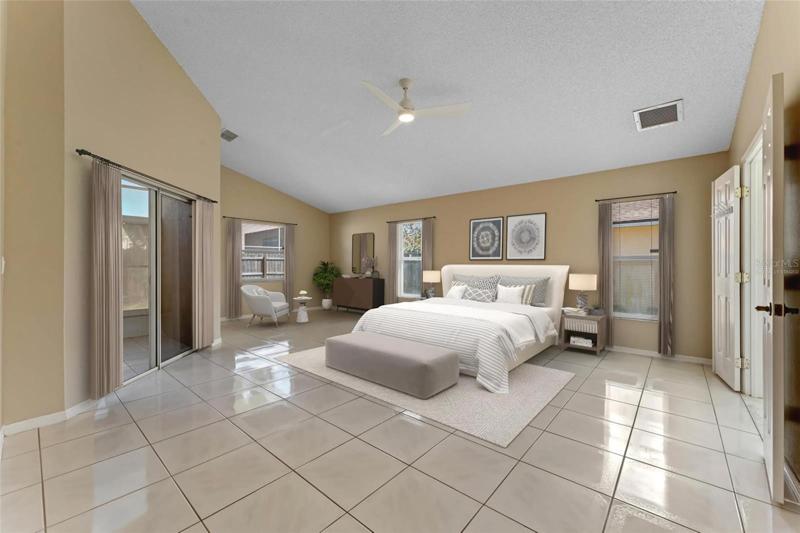 virtually staged master bedroom