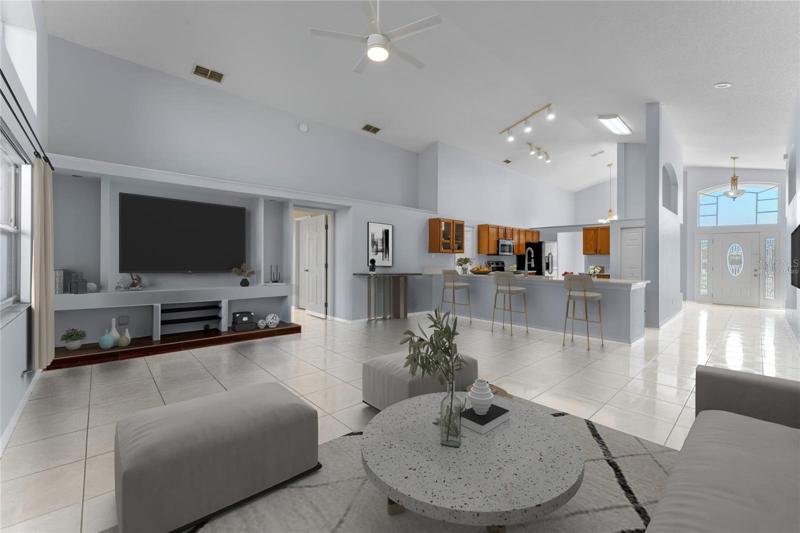 virtually staged family room