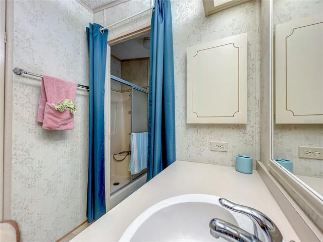 Walk in shower in the master bathroom