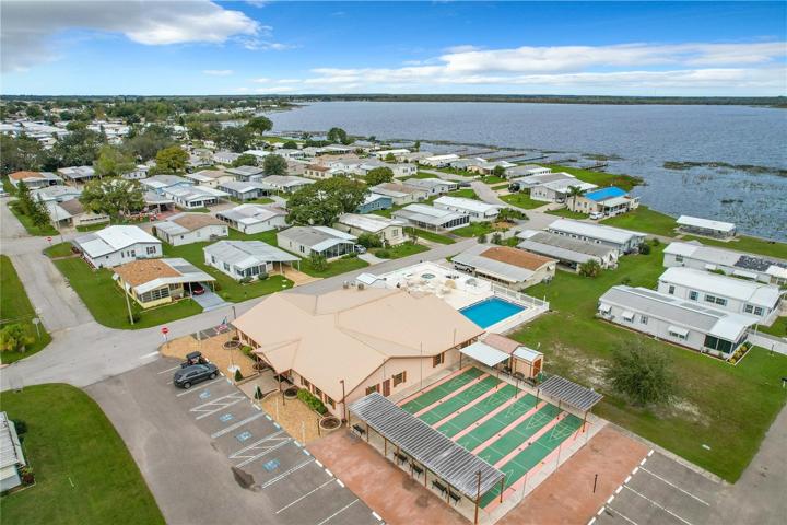 Aerial view of the amenities