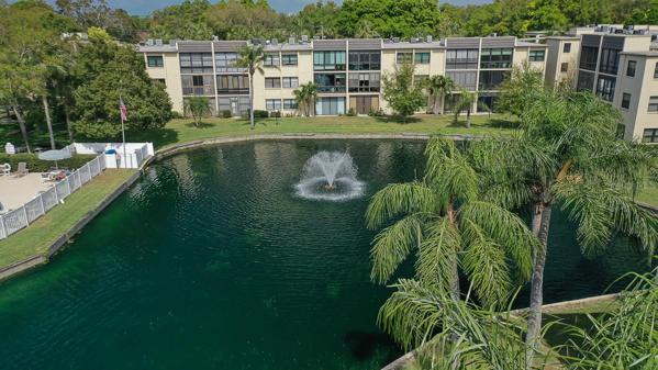 Aerial view Lake & Fountain