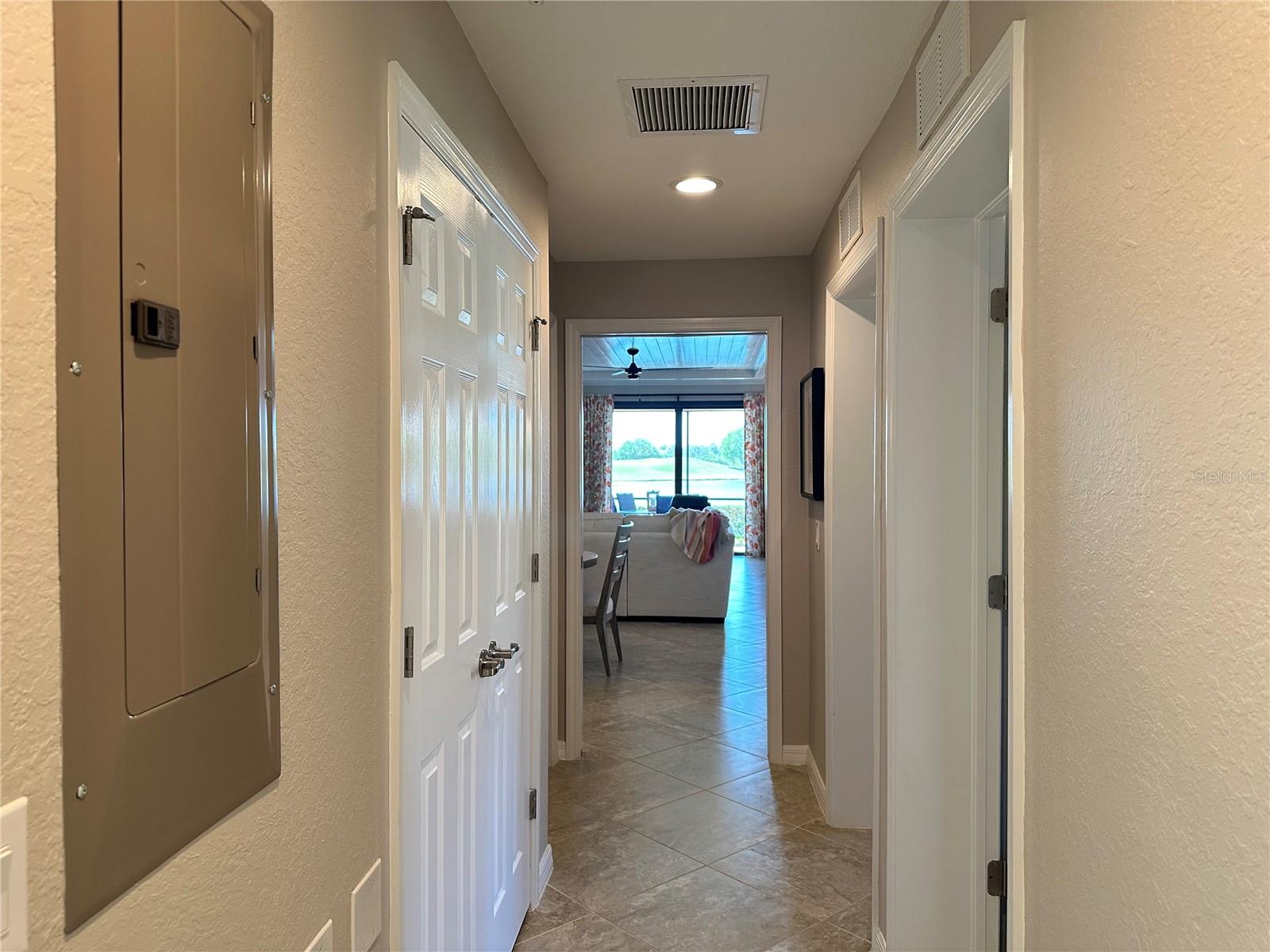 Long hallway in the guest wing