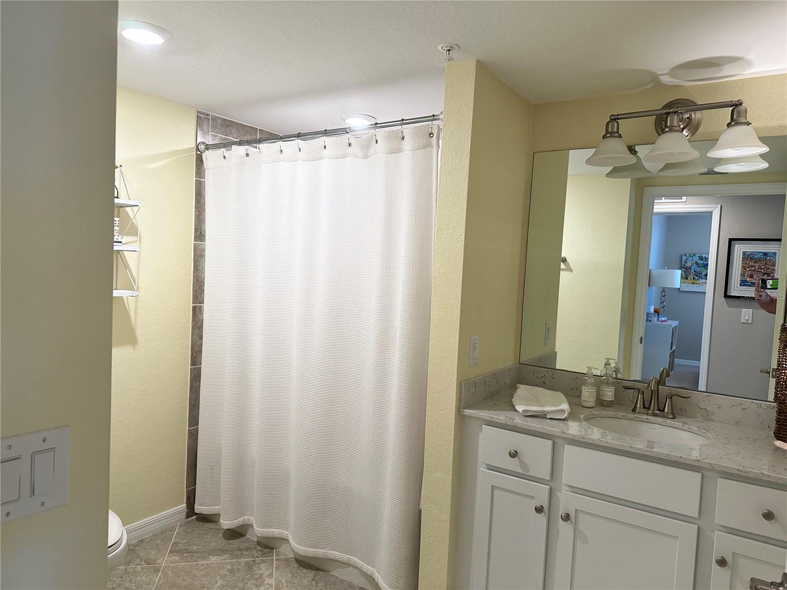 tub/shower and large vanity
