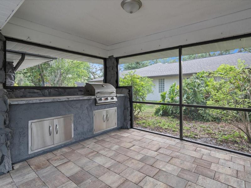 Large Screen Porch with Outdoor Kitchen