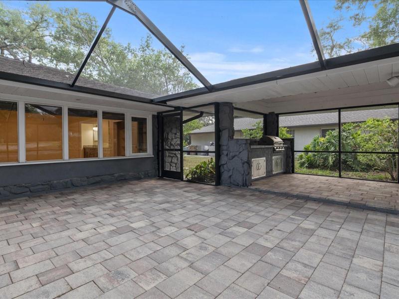 Large Screen Porch with Outdoor Kitchen