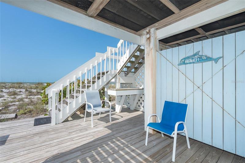 Deck on Ground level.