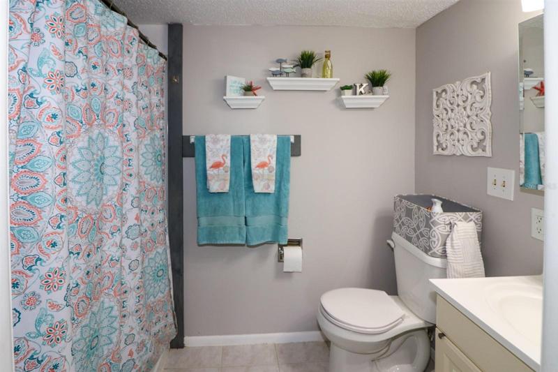 Master bathroom is a step in shower