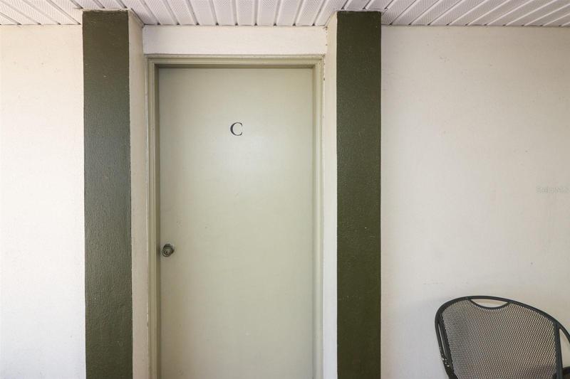 The storage unit is behind door "C"