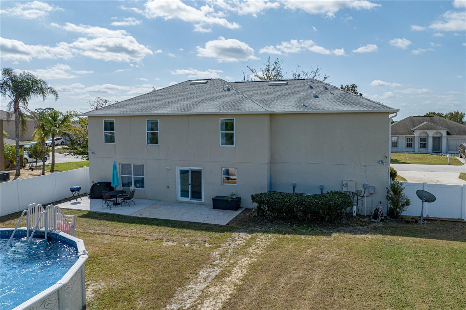 Back view with open patio area