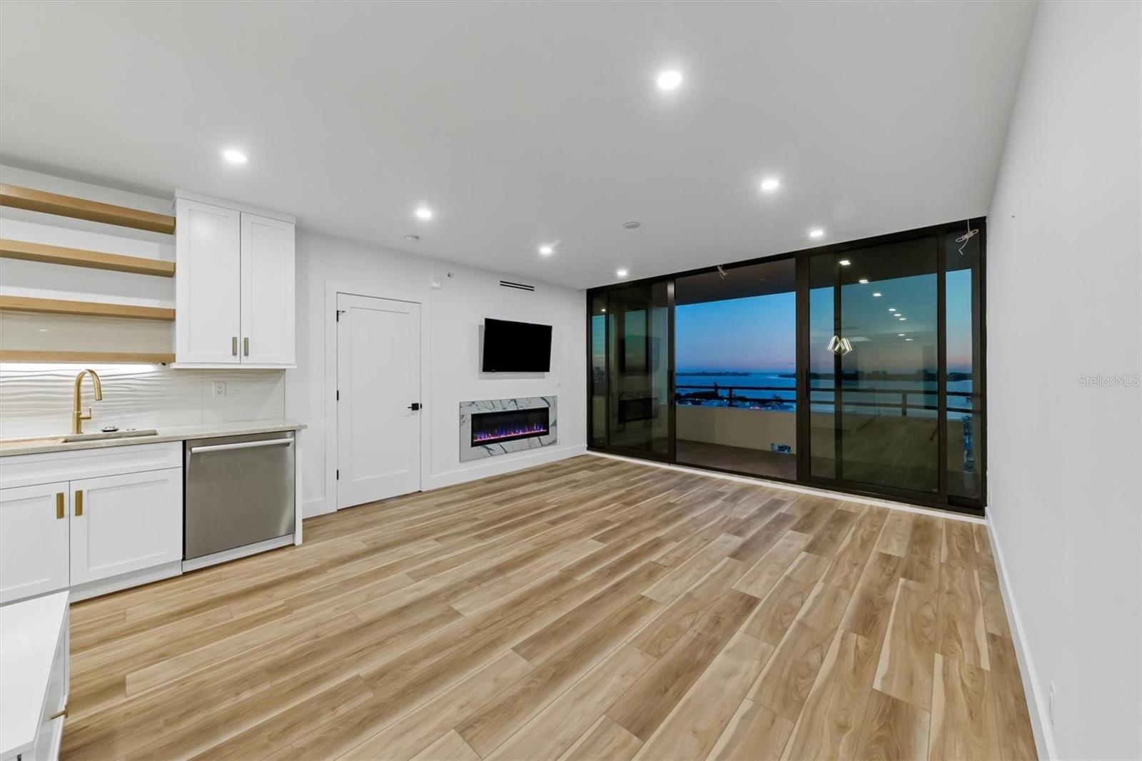 View of living and the sunset