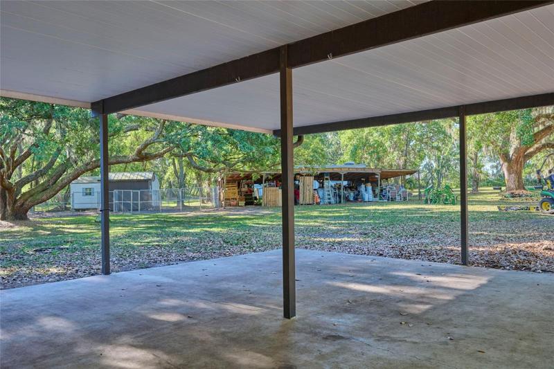 Pole barn is located to the south of the home