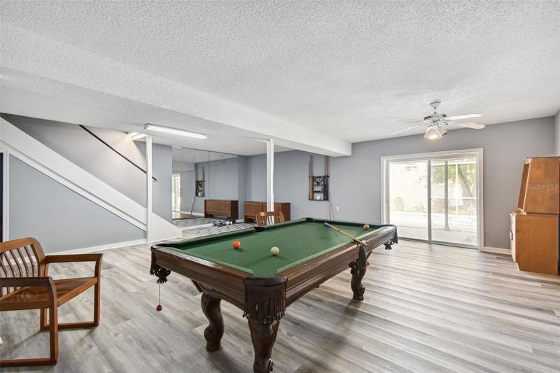 Pool table and party area