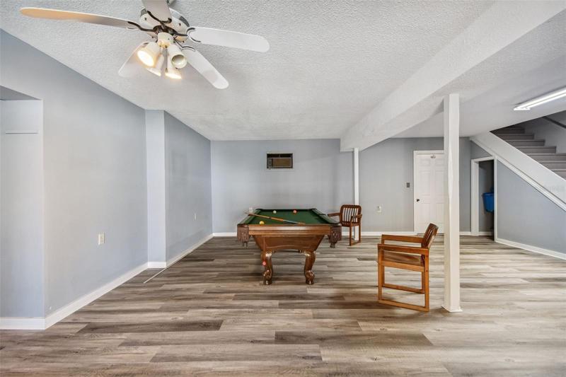 pool table and party area