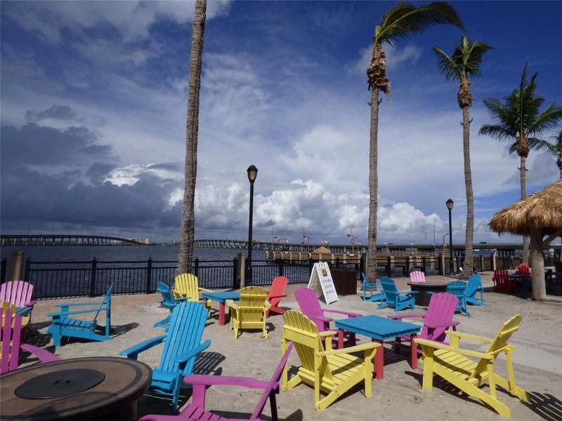 The Tiki Bar overlooking Charlotte harbor.