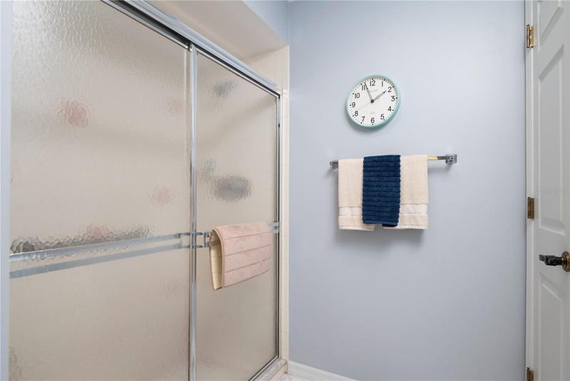 Master bath has shower