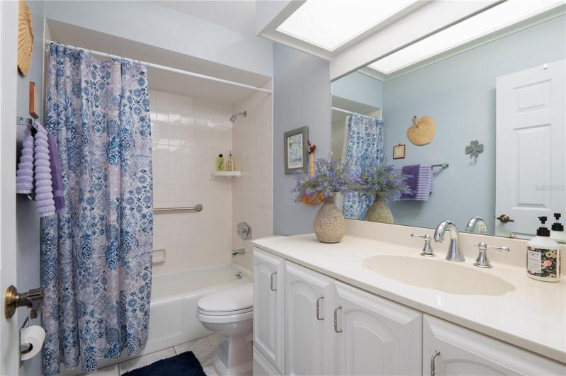 Guest Bath has tub/shower combo