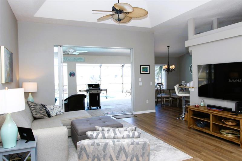 Livingroom view to Lanai and Pool