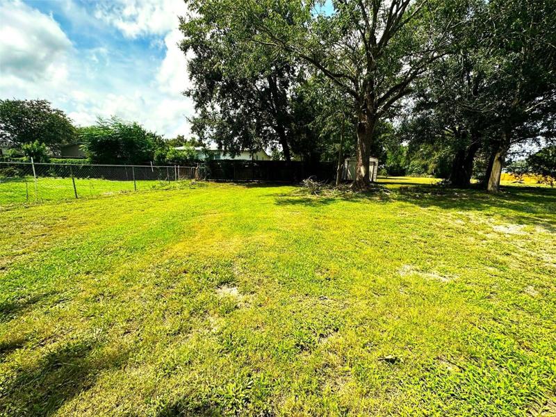 Side yard and access to back parcel