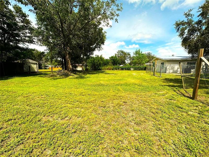 Side yard and access to back parcel